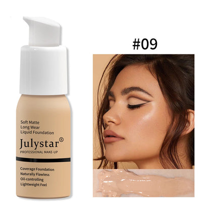 10-Color Oil-Control Foundation Cream Long-Lasting Makeup Base Concealer Non-Caking Beauty Skincare Cosmetics