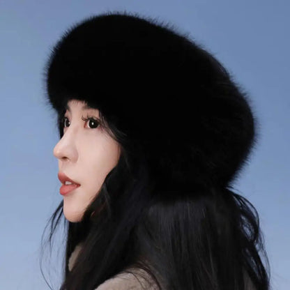 Winter Imitation Fur Thickened Fluffy Headband Faux Fox Fur Thermal Hair Bands Outdoor Windproof Ear Warmer Head Cover Headwear