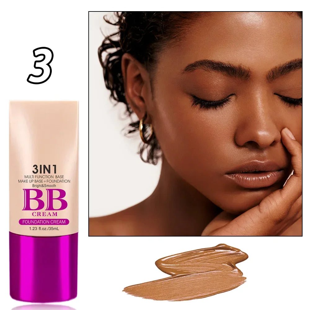 3 In 1 Multi-Function Base Make-UP Liquid Fundation Brighten &Smooth BB Cream Breathable Oil Control Poreless Skin Concealer