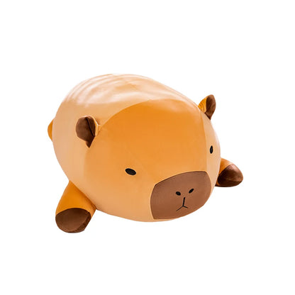 Fatty Long Capybara Plush Pillow Stuffed Round Kawaii Standing Brown Aquatic Cartoon Animal Bolster Plushie Gift