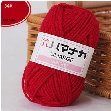 25G Milk Sweet Soft Baby Cotton Knitting Wool Thick Fiber Yarn Velvet Hand Threads for Knitting Wool Crochet Yarn for DIY Sweate