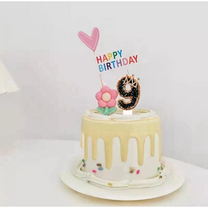 Birthday Digital Candles Number Candle Top of Cake Crown Cake Topper Baby Shower Decor Birthday Party Supply свечи для торта
