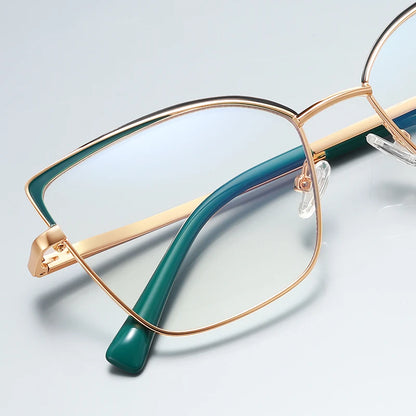 0 -0.5 -0.75 To -6.0 Pink Gold Frame Cat Eye Minus Myopia Glasses Women 1.56 Aspheric Anti Blue Light Prescription Spectacles