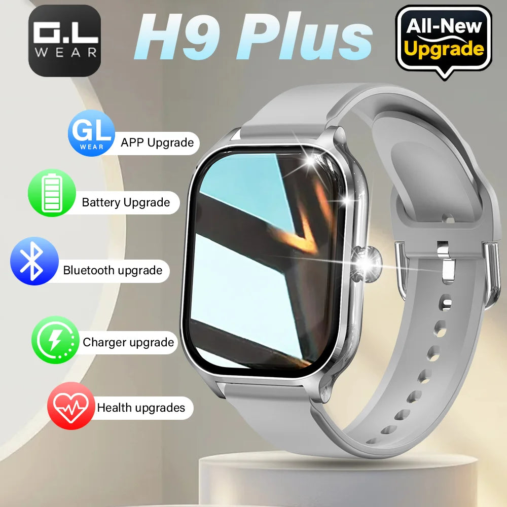 LAXASFIT 2025 New Smart Watch H9 Bluetooth Calls Men Women Smartwatches Fitness Bracelet Custom Watch Face