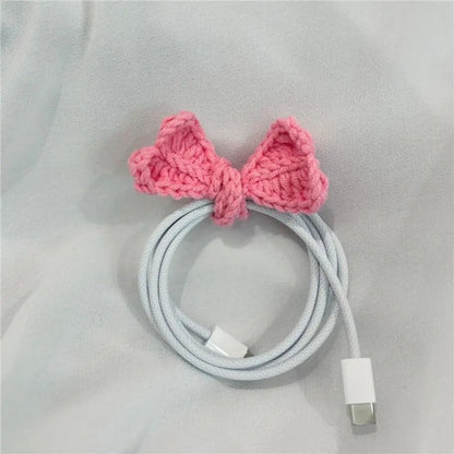Multifunctional Hand-Knitted Crochet Leaf Sprout Versatile Crochet Leaf Bud Headphone Decor Cute Decor Cable Tie
