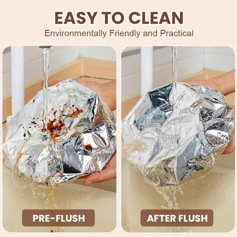10-50pcs Aluminum Foil Insulation Covers Keep Food Warm Fresh Repeatable Kitchen Food Covers Bowls Plates Adjustable Cling Wrap