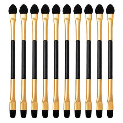 10PCS Fashion Beauty Makeup Tool Double-head Eyeshadow Brush Sponge Stick Eyeliner Applicator