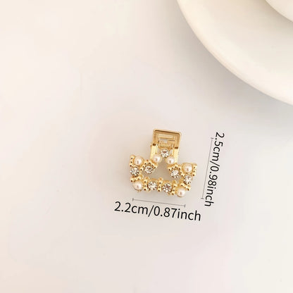 48 styles of half-tied hair alloy small clips, 1 piece with random style, suitable for daily use, elegant and simple head access