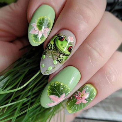 French Tip Press on Nails Long Coffin False Nails Press ons Acrylic Glue on Nails Full Cover False Nails Wearable Fake Nails Set