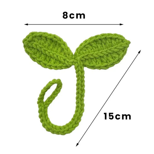 Multifunctional Hand-Knitted Crochet Leaf Sprout Versatile Crochet Leaf Bud Headphone Decor Cute Decor Cable Tie