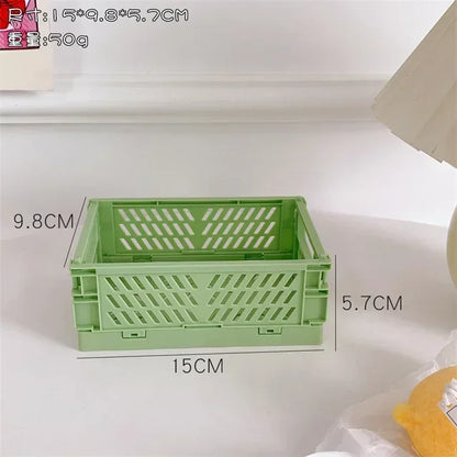 6 Color Foldable Storage Baskets Student Desktop Holder Tape Stationery Cosmetic Storage Box Home Office Organizer Container