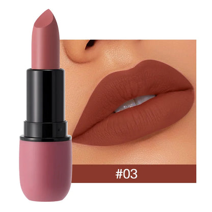 Sexy Matte Lipstick Color Rendering Non-stick Velvet Lips Contour Pencil Woman Make Up Cosmetics 6Colors Waterproof Long Lasting