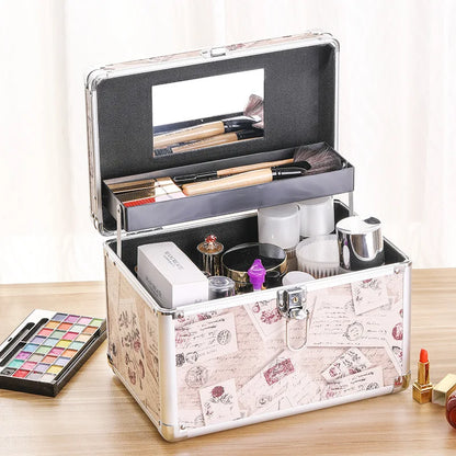 Makeup Box Large Capacity Professional Makeup Artist Portable Double Cosmetic Organizer