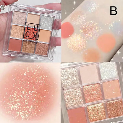 9 Colors Eyeshadow Palette Diamond Pearlescent Matte Eye Eyes Cosmetic Eye Shadow Shimmer Charming Makeup Contour W1X9