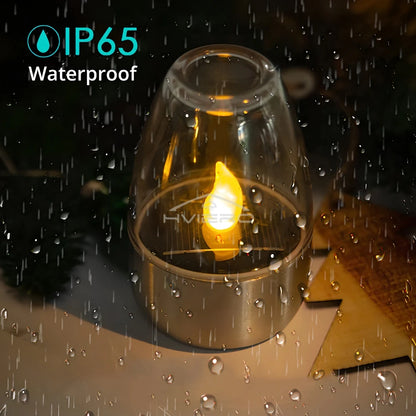Home Solar Light LED Stainless Steel Candle Outdoor Courtyard Decorative Atmosphere Night Light Halloween Candlelight Dinner Led