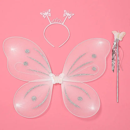 Luminous Wings Flashing Butterfly Skirt Lights Suit LED Children Costume Props Girls Skirts Angel 2-8year Easter Valentines Day
