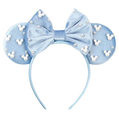 New Trendy Mouse Ears Headband Mickey 3.3"Velvet For Girls Soft Bow Hairband Halloween Festival Party Trip DIY Hair Accessories