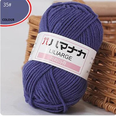 25G Milk Sweet Soft Baby Cotton Knitting Wool Thick Fiber Yarn Velvet Hand Threads for Knitting Wool Crochet Yarn for DIY Sweate