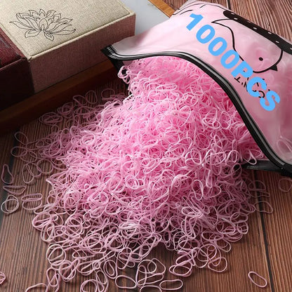 100pcs New Cute Girl Hair Bands Candy Color Elastic Rubber Band Hair Band Child Baby Headband Scrunchie Hair Tie Accessories