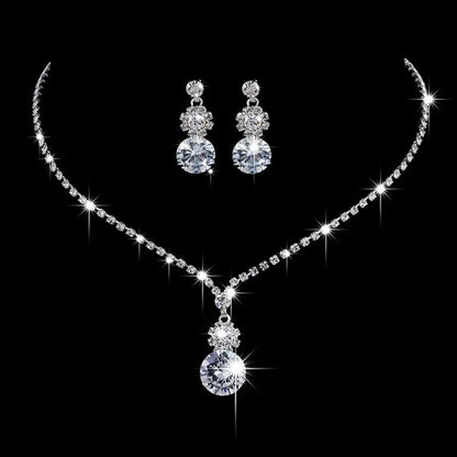 Necklace Earrings Set 2024 Rhinestone Tassel Earrings Necklace Combo Wedding Jewelry Bride Dangle Earrings Necklaces Party Jewel