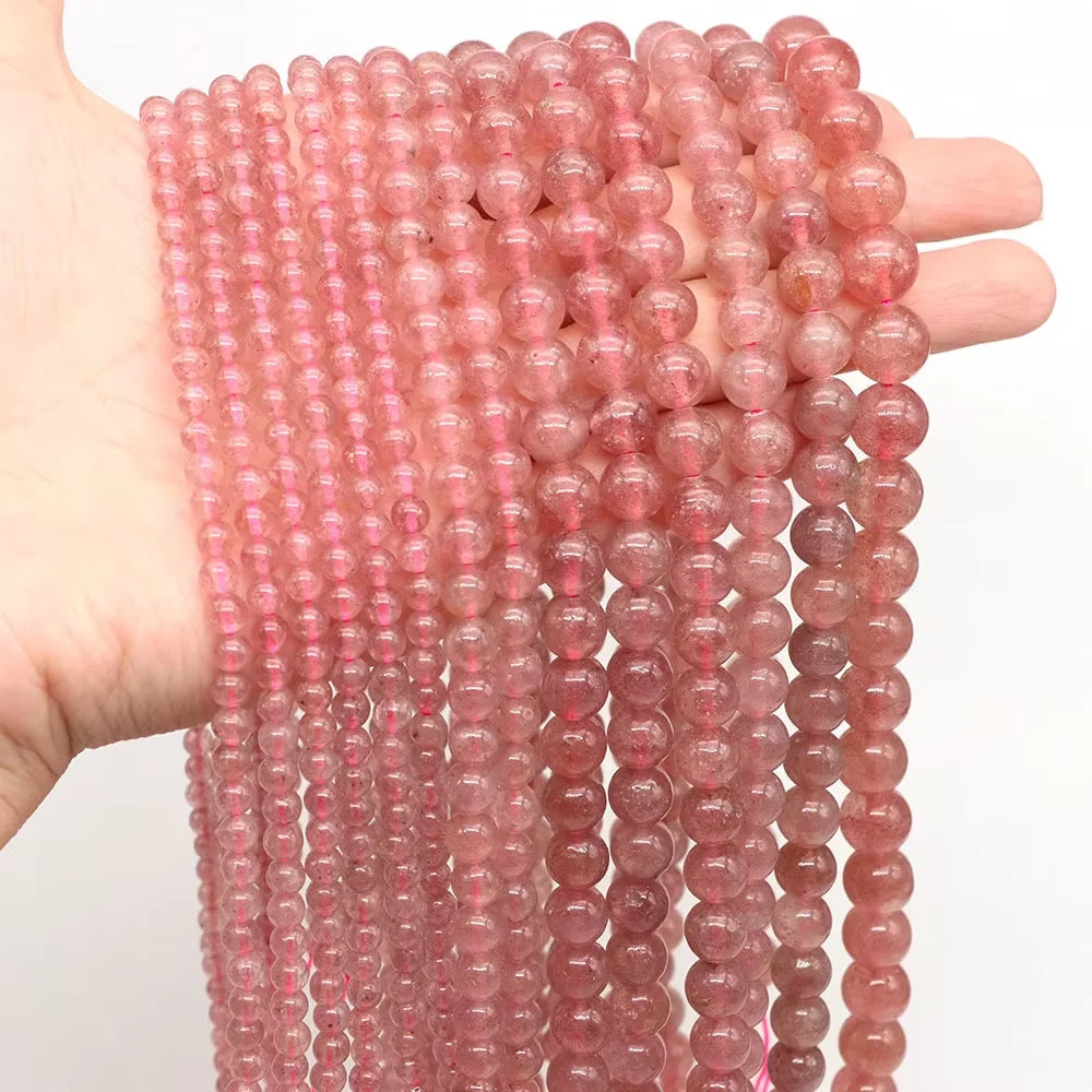 4 6 8 10mm Natural Black Tourmaline Beads Round Smooth Loose Stone Bead For Jewelry Making Diy Bracelet Necklace Accessories