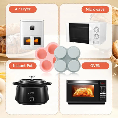 1PC Reusable Silicone Air Fryer Egg Mold Non-Stick Cupcake Molds for Air Fryer Toaster Oven, Air Fryer Accessories for Baking