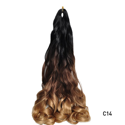 Loose Wave Spiral Curl Braids Synthetic Hair French Curls Braiding Hair Extensions High Temperature Ombre Pre Stretched Hair