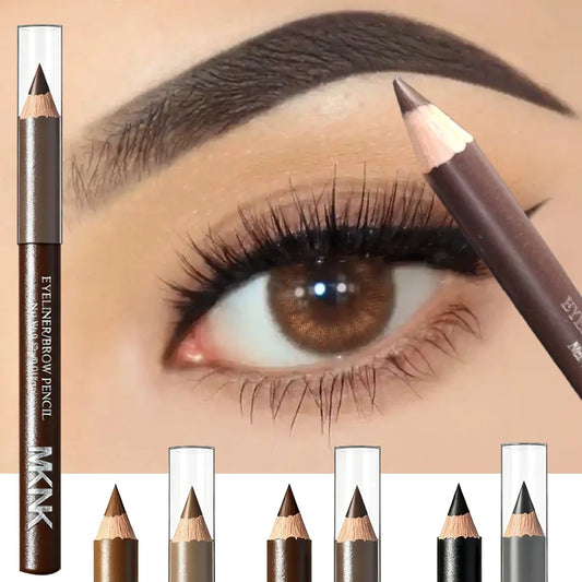 3 Colors Wooden Eyebrow Pencil & Eyeliner Waterproof Smudge Proof Hard Tip Makeup Pencil for Brows Enhancers Eyes Natural Look
