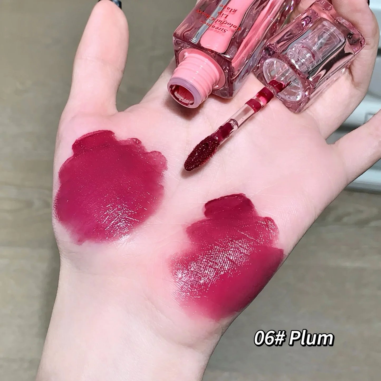 SHAQINUO Streamer Colorful Water Gloss Lip Glaze Mirror Water Gloss Moisturizing Lip Plumping Color Whitening