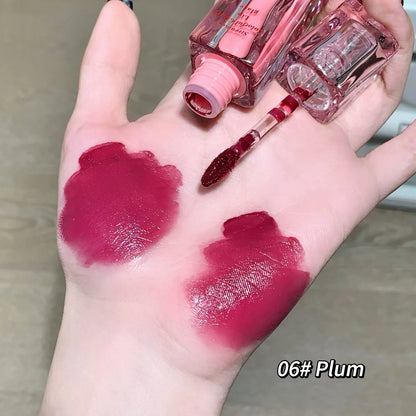 SHAQINUO Streamer Colorful Water Gloss Lip Glaze Mirror Water Gloss Moisturizing Lip Plumping Color Whitening
