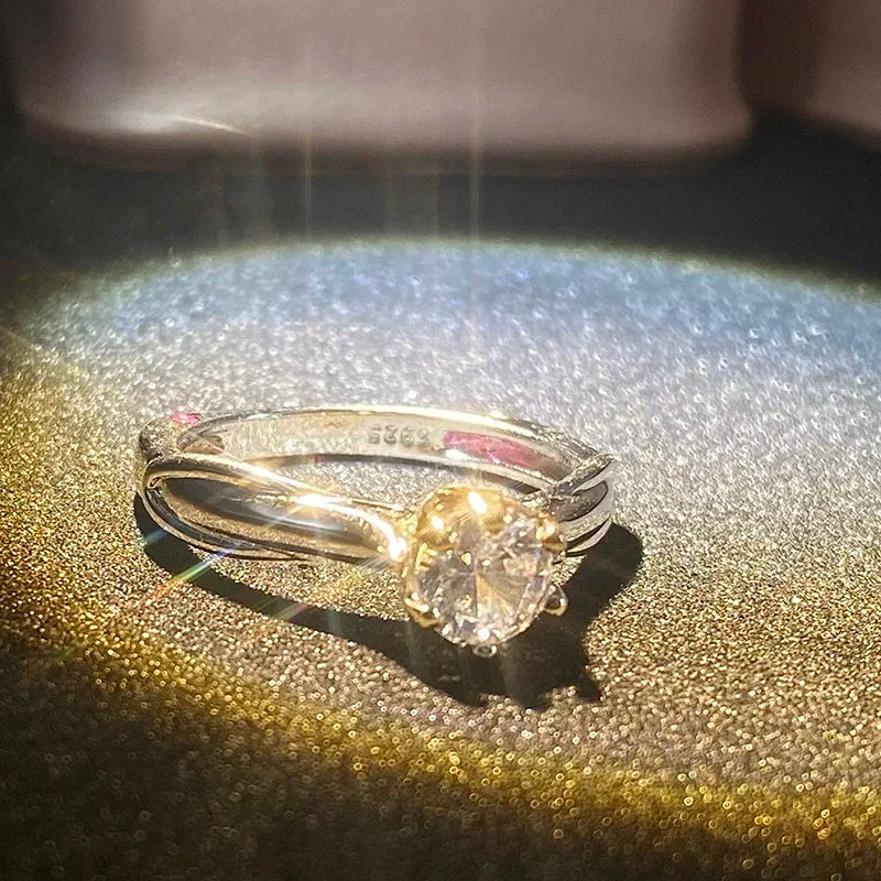 Pure 18K Gold Ring for Women Moissanite Rings with Natural Gemstones Luxur Jewelry Couples Women's Wedding Valentine's Day Gifts