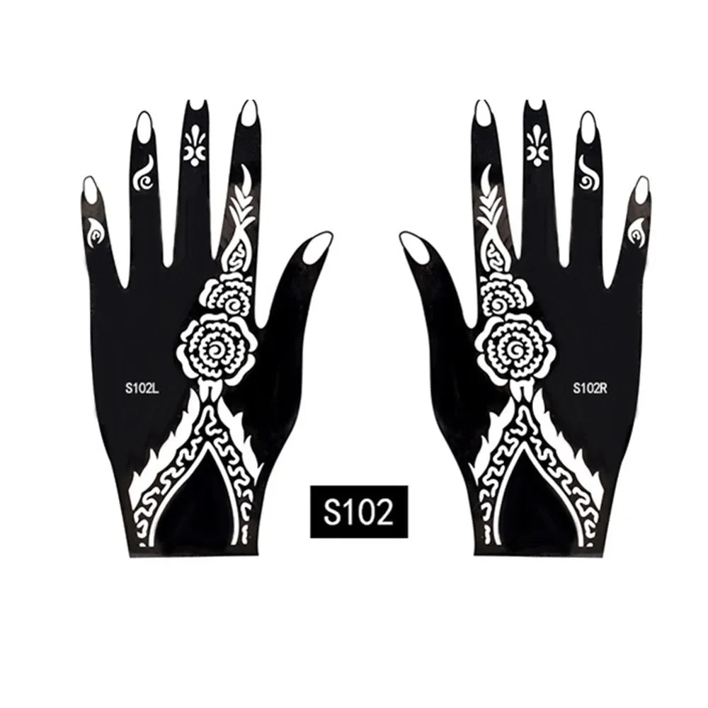 2025 New Professional Henna Stencil Temporary Hand Tattoo Body Art Sticker Template Wedding Tool Flower Tattoo Stencil