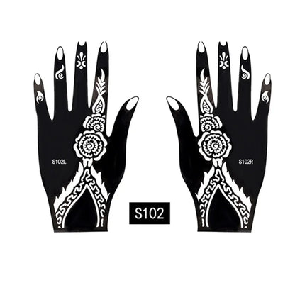 2025 New Professional Henna Stencil Temporary Hand Tattoo Body Art Sticker Template Wedding Tool Flower Tattoo Stencil