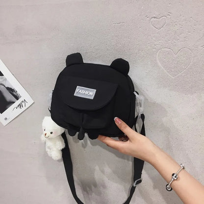 Japanese Style Small Bag Female Fashion Wild Cute Messenger Kitty Bag ins Korean Student Canvas Shoulder Bag Mobile Phone Pouch