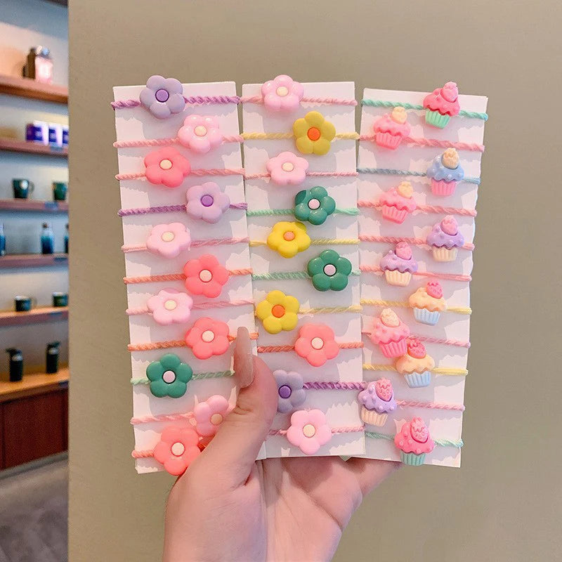 20Pcs Cute Rubber Bands For Children Does Not Hurt The Hair Elastic Good Girl Baby Head Rope Small Tie Hair Chirp Headdress