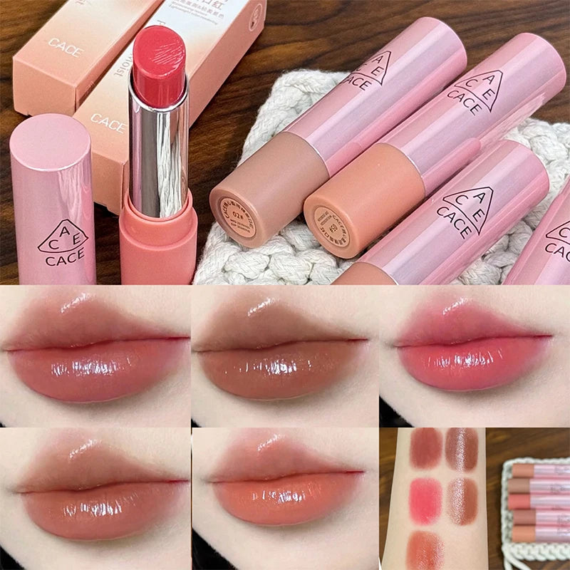 CACE Watery Mirror Lip Glaze Hydrating Long Lasting Lip Stain Moisturzing Mirror Glass Lipstick Makeup Lip Tint Korean Cosmetic