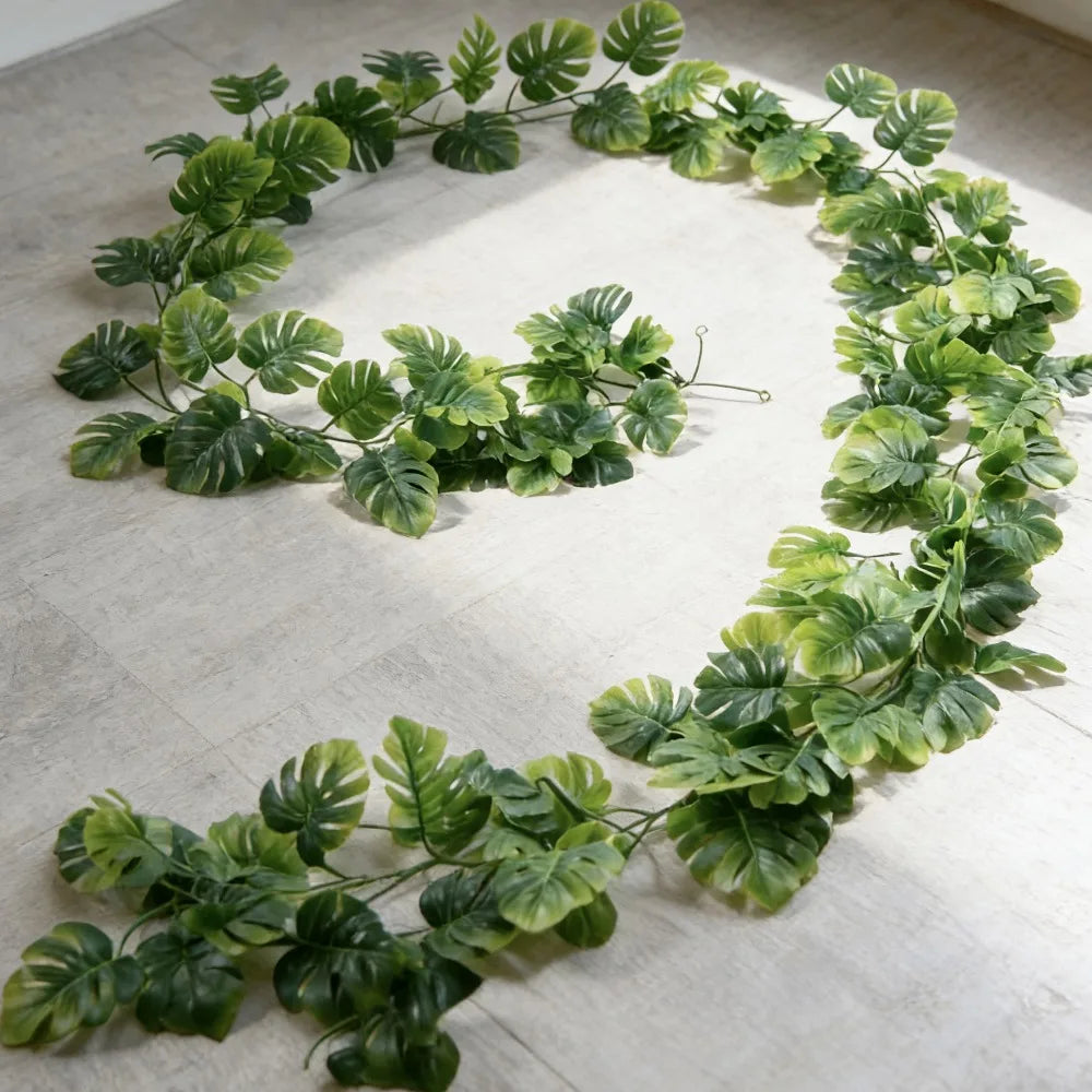 172cm Persian Fern Hanging Artificial Plant Turtle Leaf Vines for Christmas Autumn Garden Wedding Party Wall Balcony Decor