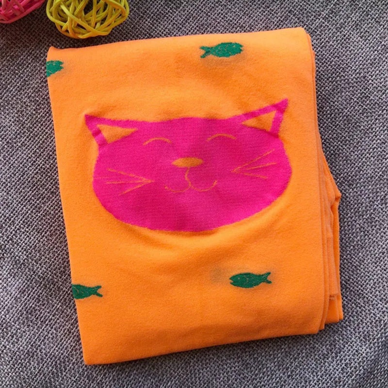 Girls Stockings Kids Tights Spring Autumn Cat Fish Children Pantyhose Stockings Clothes Toddlers Kitty Legging Bodysuits