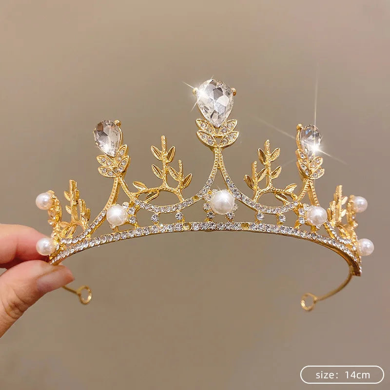 Silver Color Crystal Tiaras and Crowns Rhinestone Prom Diadem Crown Tiara for Women Bride Bridal Wedding Hair AccessoriesJewelry