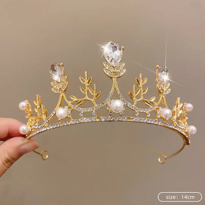Silver Color Crystal Tiaras and Crowns Rhinestone Prom Diadem Crown Tiara for Women Bride Bridal Wedding Hair AccessoriesJewelry