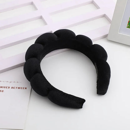 Retro Puffy Hair Band Sponge Headbands for Women Velvet Cloth Padded Girls Makeup Hairband Beauty Fashion Hairband Accessories