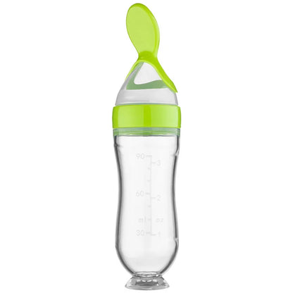 Baby Silicone Squeezing Feeding Bottle Newborn Baby Training Spoon Infant Cereal Food Supplement Feeder Bbay Safe Tableware