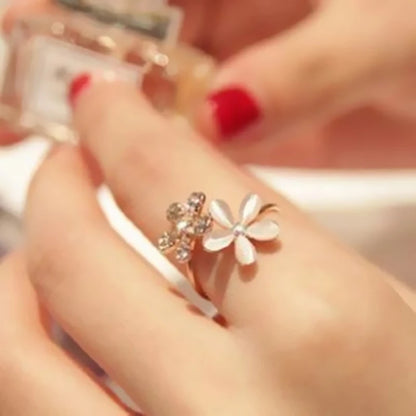 Hot Sale Fashion Jewelry Rings  Black Rose Flower Opening Rings Index Finger Adjustable Rings For Woman Girls Gift