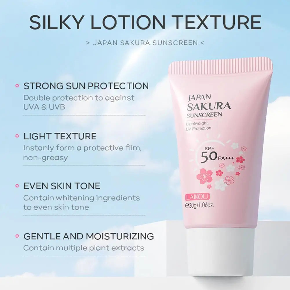 Sakura Skin Care Set Face Cream Serum Toner Facial Cleanser Sunscreen Eye Cream Face Skin Care Set Product Gift Daily Skin Care