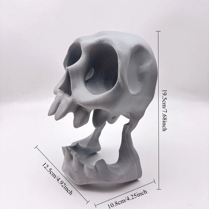 3D Printed Gaming Headset Stand, Skull-Shaped Gaming Desk Organizer, Compatible with Ps5/Ps4 Game Controller Stand, Made of Plastic, Ideal Desktop Organizer for Gamers and Tech Enthusiasts, Controller and Headset Stand, Space