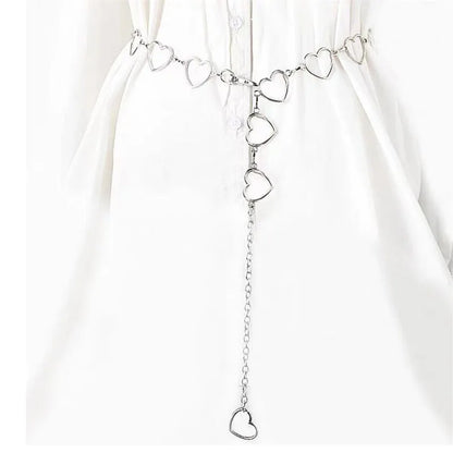 105cm Waistband Pants Classic Waist Chain Love Heart Hollow Girdle For Women Hip Hop Style Fashion Fine Waist Belts Trendy