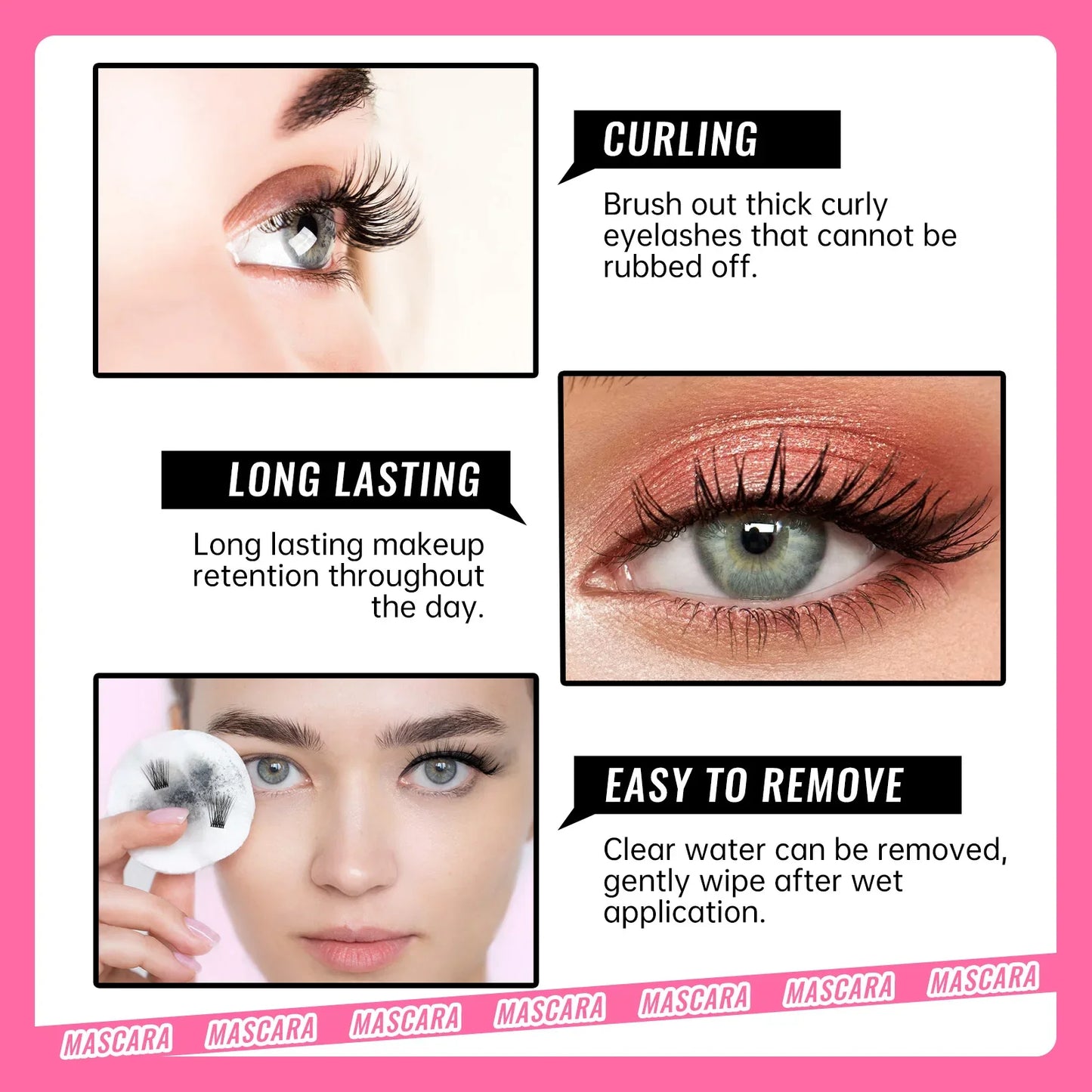 1PCS Fashion Original Max Volume Mascara Black Water-proof Curling And Thick Eye Eyelashes Makeup 4d Fiber Lash Mascara Beauty