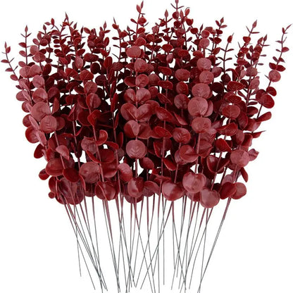 Artificial Eucalyptus Leaves branch Hotsale Holiday Party christmas Diy gift Home Vase Wedding bridal bouquet  Accessories decor