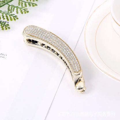Rhinestone Banana Clip Crystal Barrette Ponytail Fixing Hairpins Hair Banana Clip Women Hair Styling Accessories Hairgrip Gifts