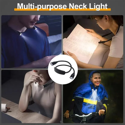 LED Reading Neck Light Book Lamp 360° Flexible Arm Reading Book Light Read Neck Lamp Study Reading Night Light Battery-powered